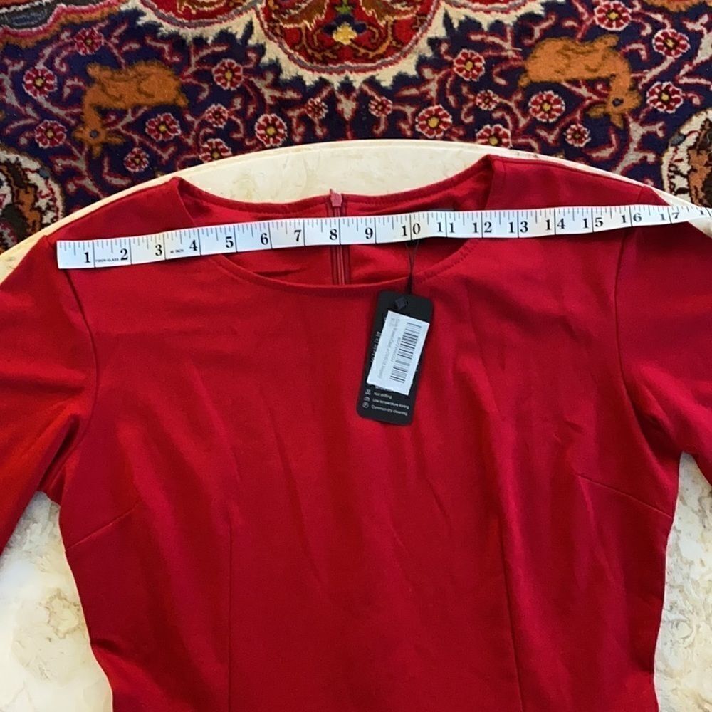 NWT Red Floral Fit & Flair Dress - Picture 13 of 15